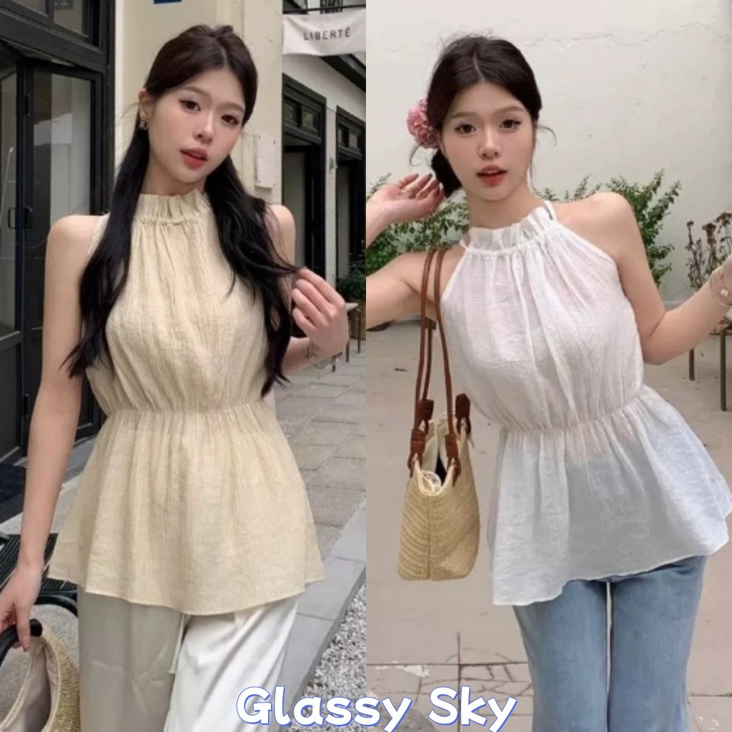 Glassy Sky พร้อมส่ง เสื้อไหมพรมแขนกุด คอเต่า ผ้านิ่มลื่นใส่สบาย เสื้อแฟชั่น(11562)