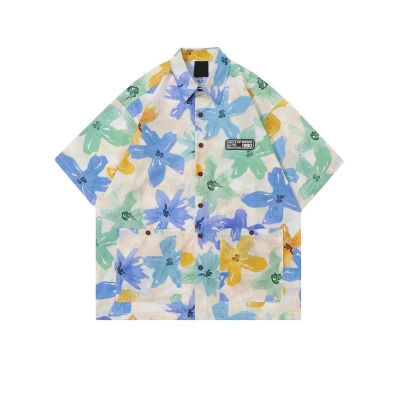 เสื้อแขนสั้น ลายดอกวินเทจ Oversize ทรงหลวม thumbnail 4