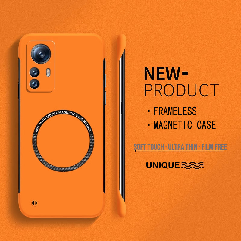 หรูหราบางเฉียบ Frameless แม่เหล็กสําหรับ Xiaomi Mi 13 13T 12 12T 11 Lite 11T 10 10T Pro Slim Hard PC Matte ฝาครอบโทรศัพท์
