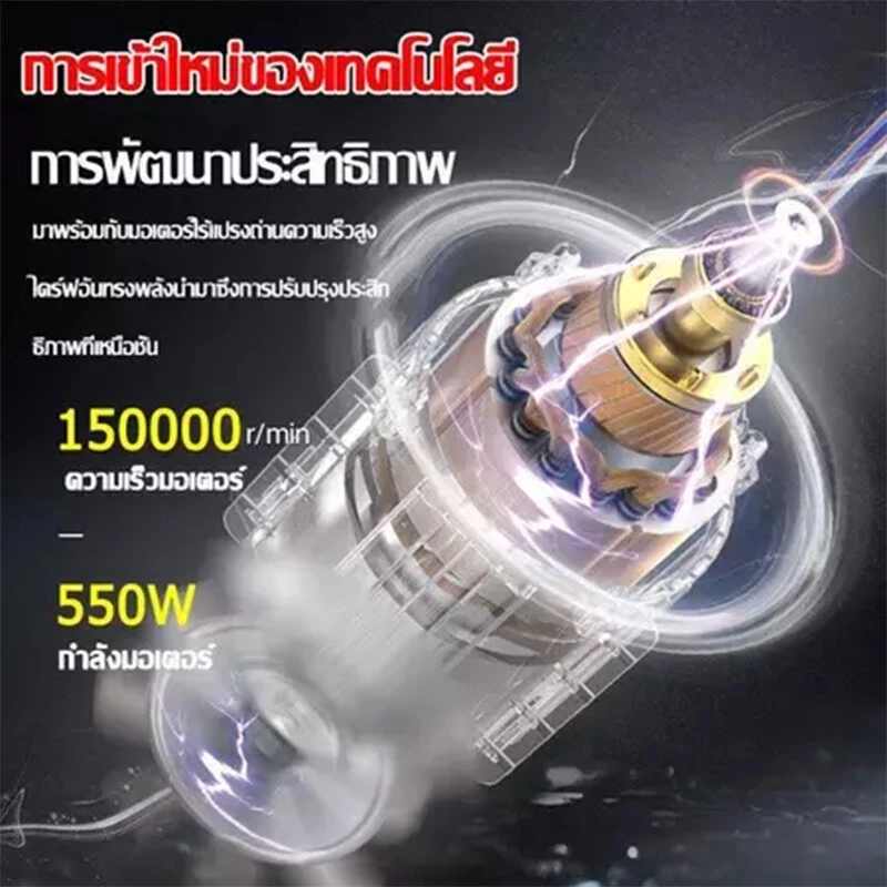 เครื่องดูดฝุ่นไร้สายพกพาสำหรับรถยนต์และบ้าน thumbnail 4