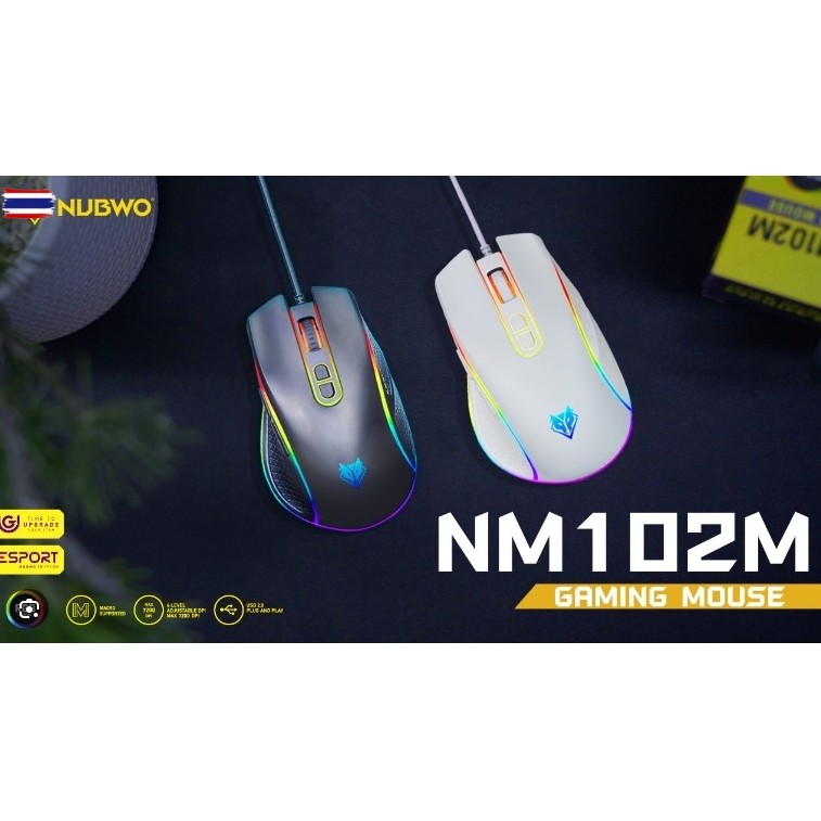 เมาส์ MOUSE NUBWO NM102M BACK,WHITE