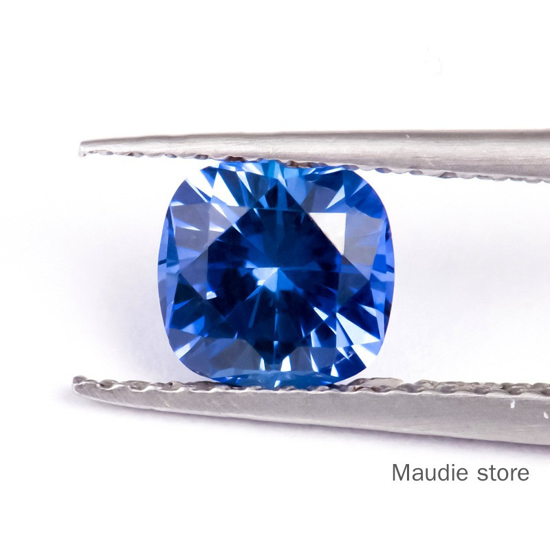 Lab Grown Cushion Cut Sapphire Can Pass Test Hardness 9.0 Diamond Positive สี่เหลี่ยมผืนผ้า Fine Jewelry ใบรับรอง GRC