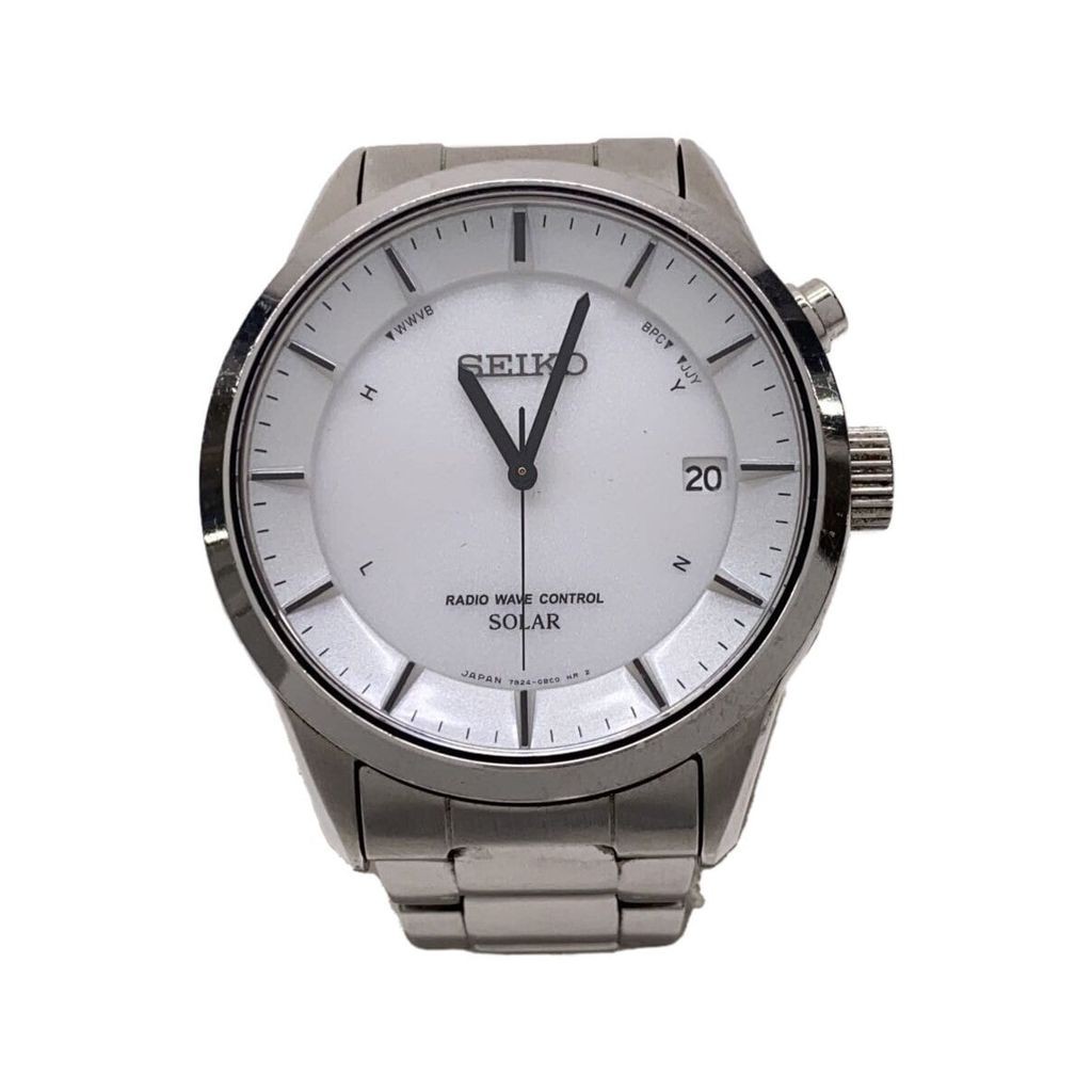 Seiko(ก) SEIKO Mens Watch Solar Analog Stainless Steel WHT Direct from Japan มือสอง
