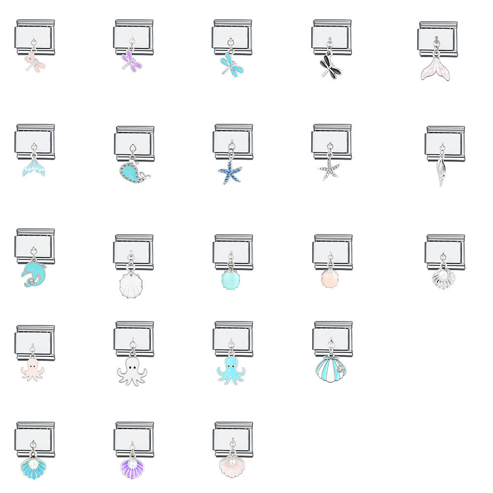 สร้อยข้อมือทะเลแบบแยกส่วนสแตนเลส DIY สร้อยข้อมือประกบแบบแยกส่วนอิตาลี