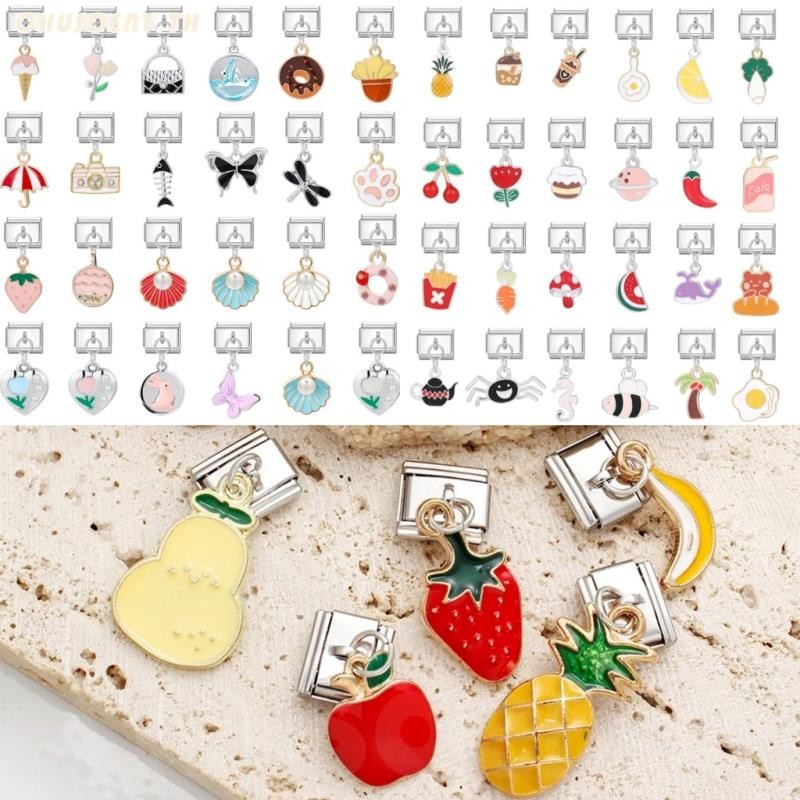 ยอดนิยมจี้เงินผีเสื้อ Dragonfly เพื่อนที่ดีที่สุดพ่อดอกไม้อิตาเลี่ยน Charm Links Fit 9 มม.สร้อยข้อมือสแตนเลสทําเครื่องประดับ