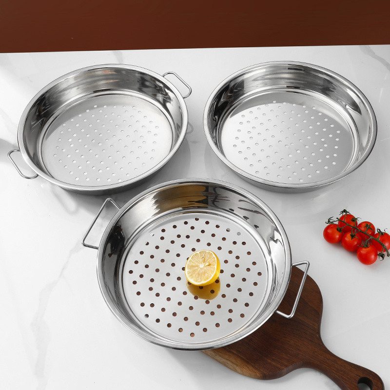 [93% คะแนนบวก] ถาดนึ่งหม้อใหญ่สแตนเลส 304 ถาดนึ่งข้าวแบบกลม ถาดระบายน้ำ ถาดแบน ถาดนึ่งกลม - รูปที่ 5