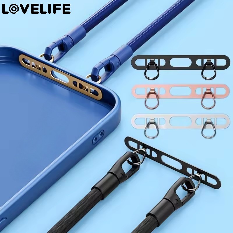 [ ที่โดดเด่น ] แคลมป์แขวนด้านข้างหัวเข็มขัดคู่-ปะเก็นเชือกเส้นเล็กโทรศัพท์-คลิปแพทช์สแตนเลส-ชิ้นการเชื่อมต่อป้องกันการสูญหาย-บางพิเศษแข็งแรง-อุปกรณ์เส