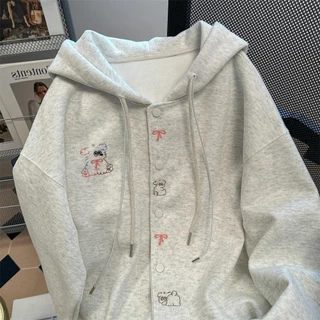 ส่งไวจากไทย TAYCEN M-2XL เสื้อสเวตเตอร์ แขนยาว ลาย สไตล์เกาหลี โอเวอร์ไซซ์ สำหรับผู้หญิง งานปัก