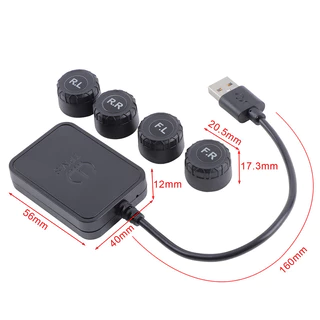 ฟรี Usbusb Android Tpms รถความดันยางนาฬิกาปลุกระบบสําหรับรถยนต์เครื่องเล่น Android คําเตือนอุณหภูมิพร้อมเซ็นเซอร์สี่