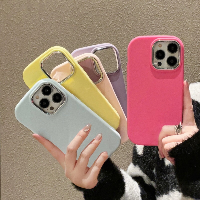 เคสโทรศัพท์มือถือซิลิโคน สีแคนดี้ สําหรับ Apple iPhone 15 14 13 12 Pro Max