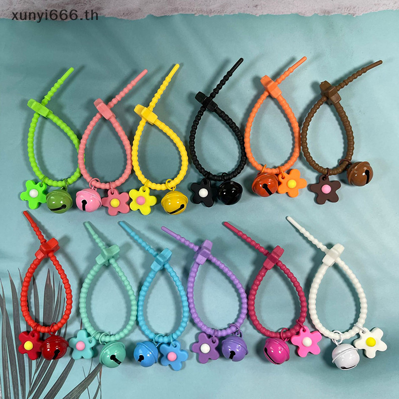 <XYTH> พวงกุญแจซิลิกาเจล จี้กระดิ่ง ดอกไม้ สีหวาน สําหรับห้อยกระเป๋าเป้สะพายหลัง