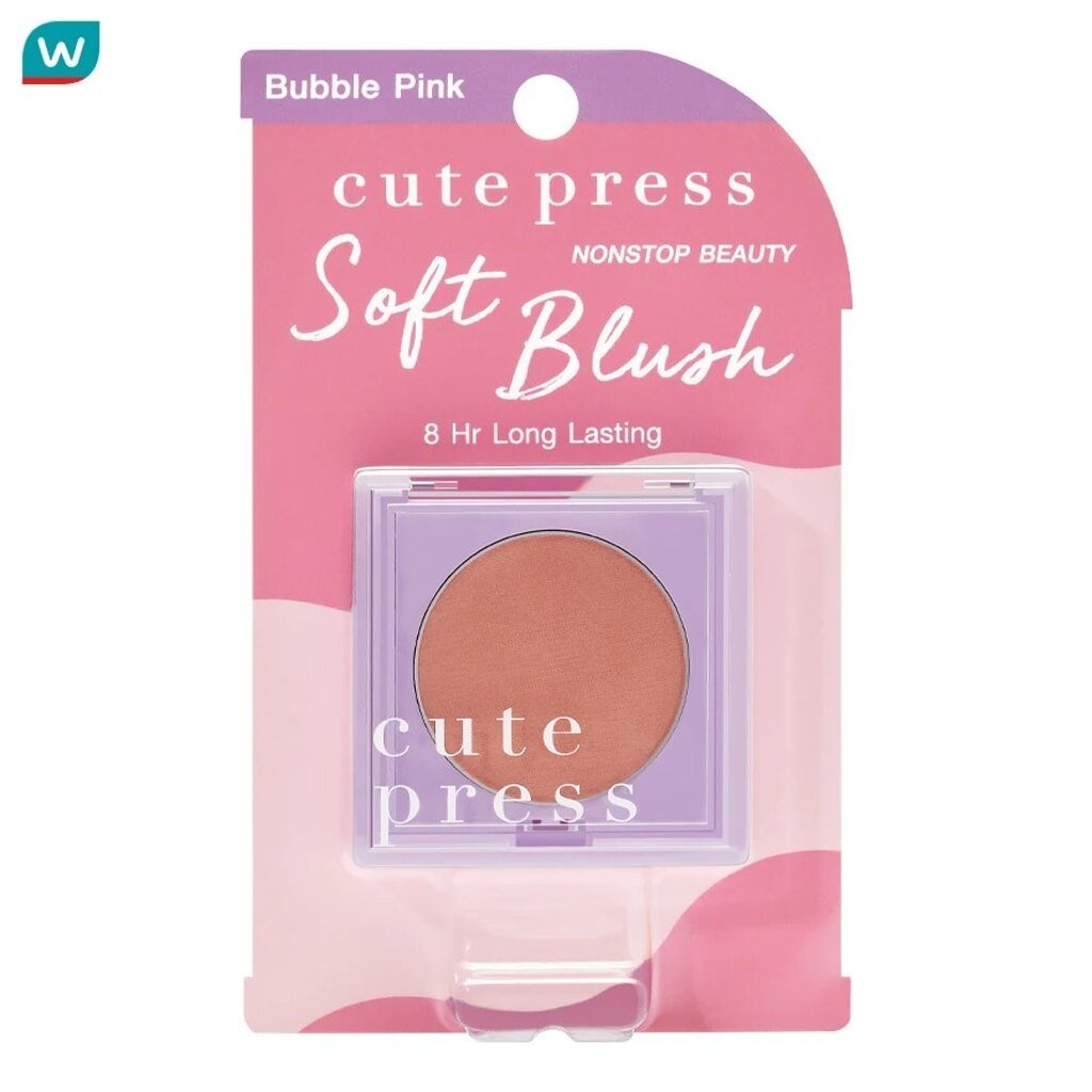 Cute Press คิวท์เพรส นอนสต๊อป บิวตี้ เอท อาวเวอร์ ซอฟท์ บลัช 3.5ก. 01 บับเบิ้ล พิ้งค์