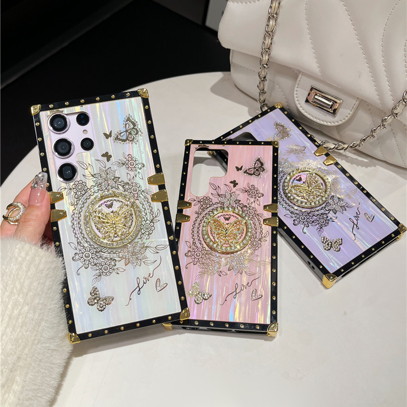 ปลอก Samsung S26 Ultra S25 Ultra S24 Ultra S23 Ultra S22+ Z Flip3 Flip4 แฟชั่นใหม่ Aurora Butterfly 