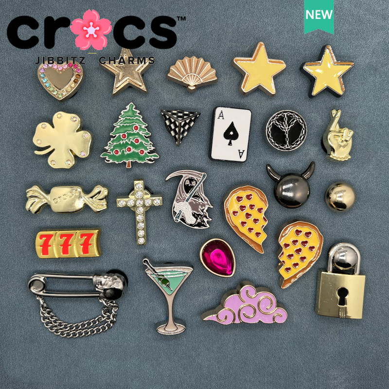 jibbitz crocs แท้ บักเกิลติดรองเท้า โลหะ อัญมณี เครื่องประดับแฟชั่น DIY