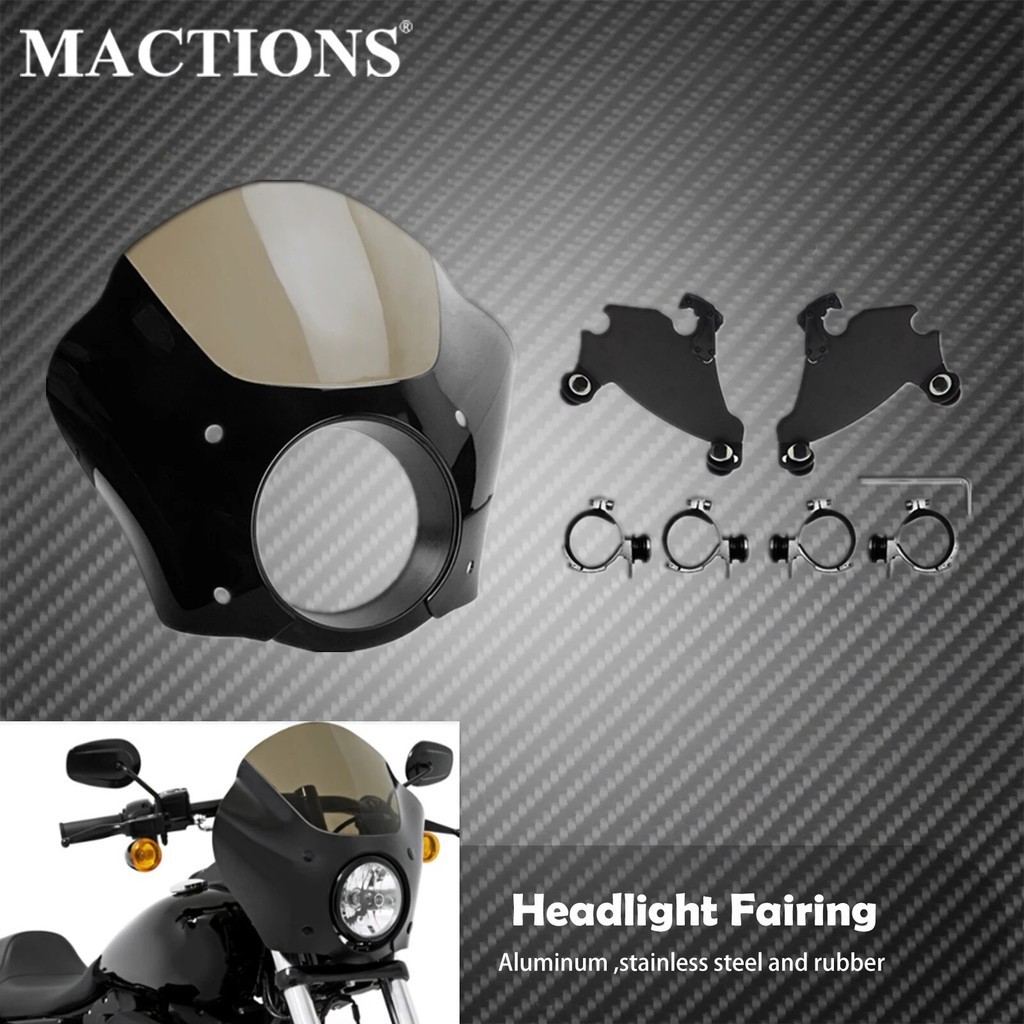 BA Motorcycle Gauntlet Headlight Fairing W/Trigger 39mm-49mm Lock Mount For Harley Sportster XL 883 1200 Nightster Roads