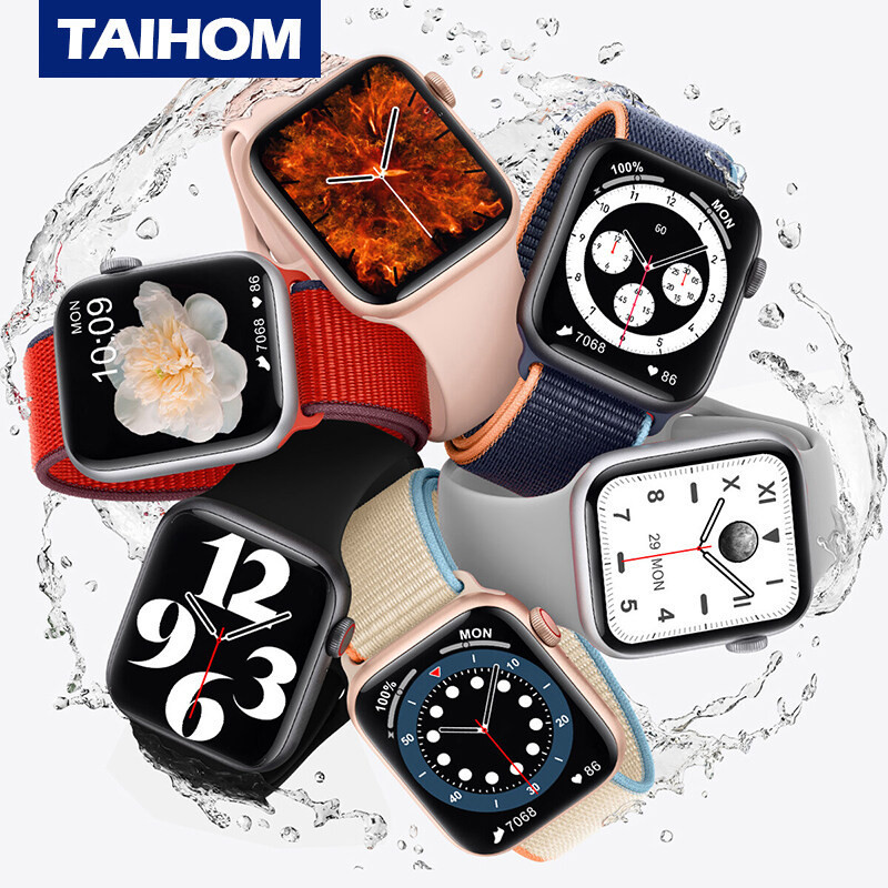 TAIHOM สายซิลิโคนสำหรับ AppleWatch 42 มม.38 มม.44 มม.40 มม.สร้อยข้อมือยางสายนาฬิกาสีดำสายรัดฉันนาฬิกา เปลี่ยนสายนาฬิกา