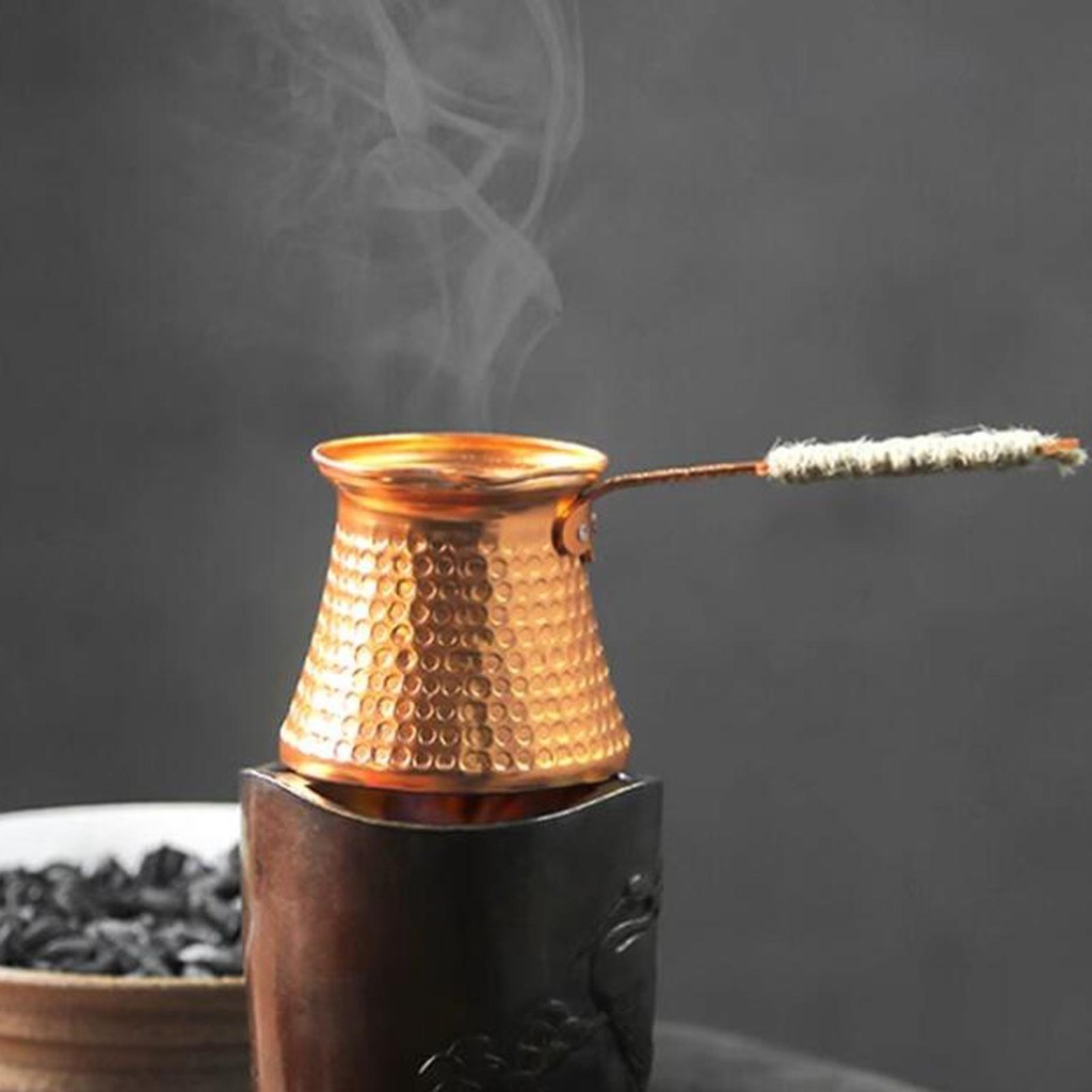 [Lszcx6l] เครื่องชงกาแฟ หม้อต้มชา ทองแดง สไตล์ตุรกี