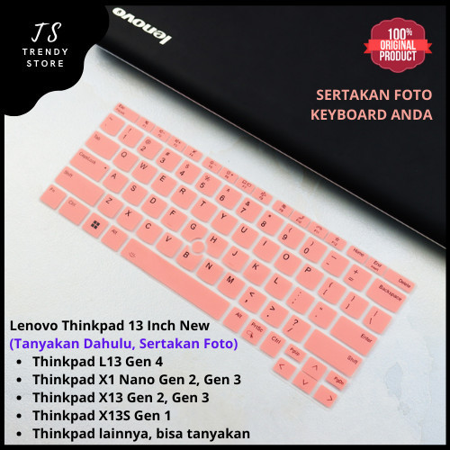ฝาครอบป้องกันคีย์บอร์ด Lenovo Thinkpad L13 X13 Yoga X1 Nano Gen 3 4