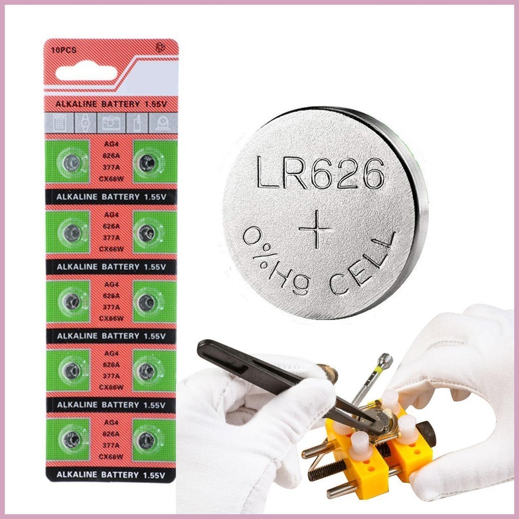 แบตเตอรี่นาฬิกาข้อมือ AG4 377A 377 LR626 SR626SW SR66 LR66 1.55V 10 ชิ้น