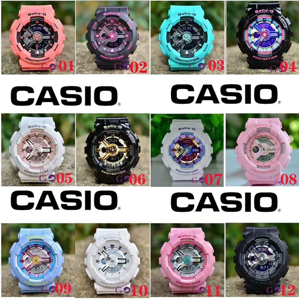 นาฬิกาข้อมือ Casio Baby-G BA-112 ของแท้ 100% Sports Serie-7A กันน้ํา หน้าจอคู่ สําหรับผู้หญิง