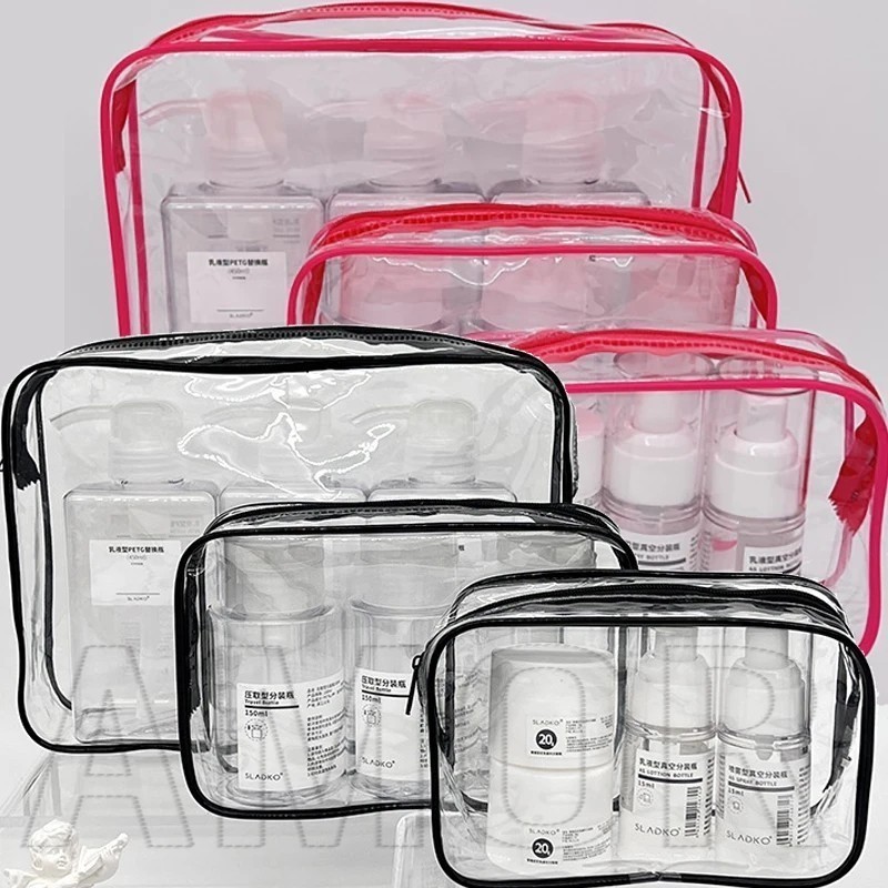 Beauty Case - กระเป๋าเครื่องสําอาง PVC แบบใส มีซิป กันน้ํา แบบพกพา 3 ขนาด สําหรับเดินทาง