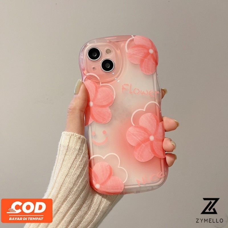 เคสโทรศัพท์ VIVO V40 V30 5G V29 V40 Pro S1 V27 5G V27 Pro V27E V25 V25E V23 V23E V15 V20 Pro ดอกไม้สีชมพูสดกันกระแทกเคสโทรศัพท์TPU