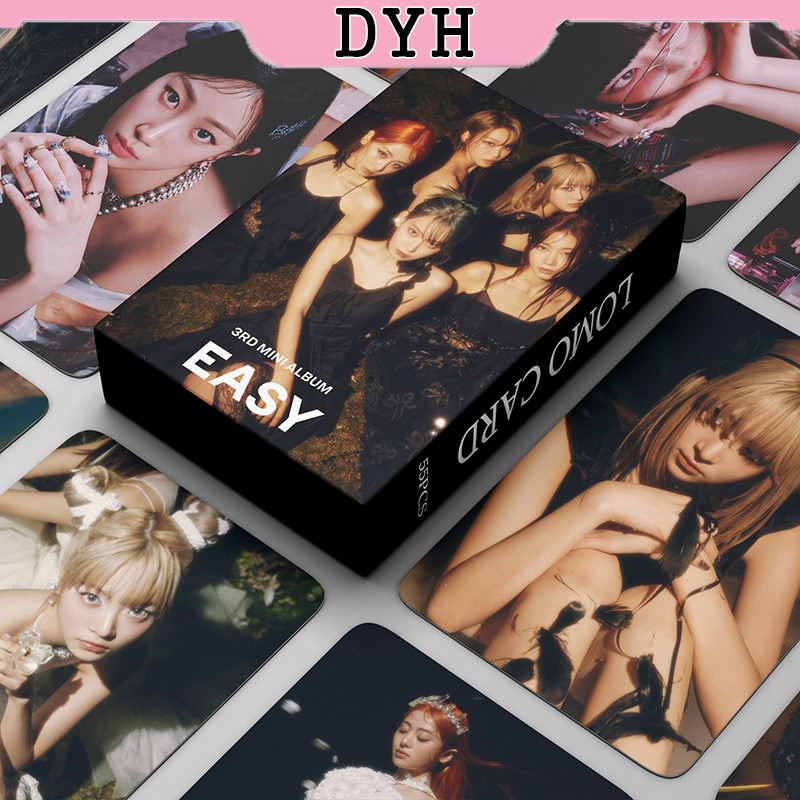 55 ชิ้น/กล่อง LE SSERAFIM Photocards EASY อัลบั้ม KPOP LOMO การ์ดคอลเลกชัน
