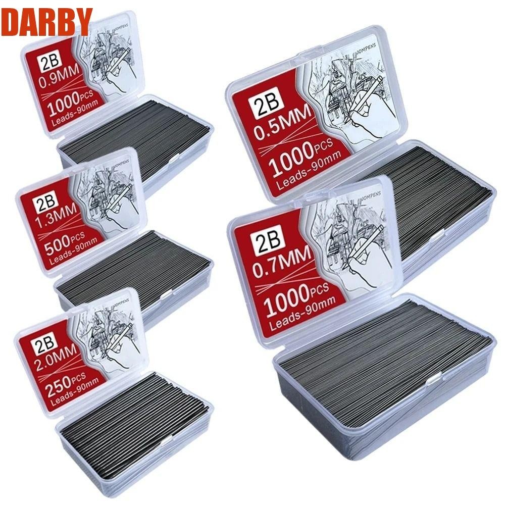 Darby ไส้ดินสอกด 0.5 0.7 0.9 1.3 2.0 มม. เปลี่ยนไส้ได้ 2B สําหรับเขียนสเก็ตช์ภาพอัตโนมัติ