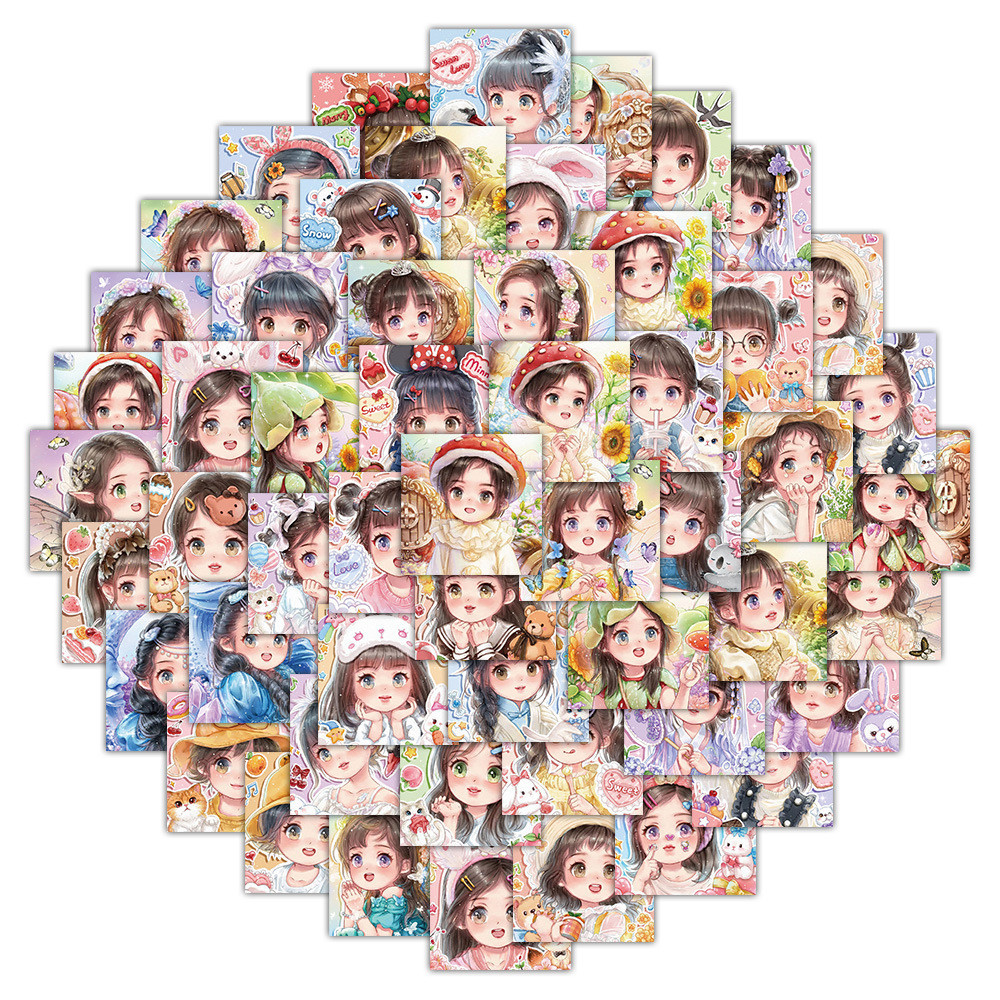 สติกเกอร์ ลายการ์ตูนกราฟฟิตี้น่ารัก สําหรับติดตกแต่งหมวกกันน็อค จักรยาน 60 ชิ้น