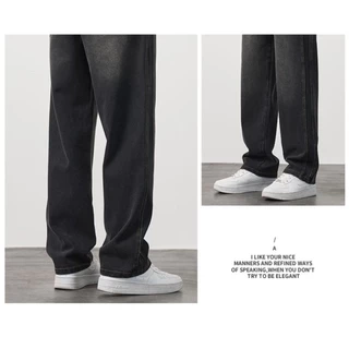 MNO.9 Cargo Jeans E012 กางเกงยีนส์ คาร์โก้ ขายาวชาย เอวยางยืด มีเชือกผูก