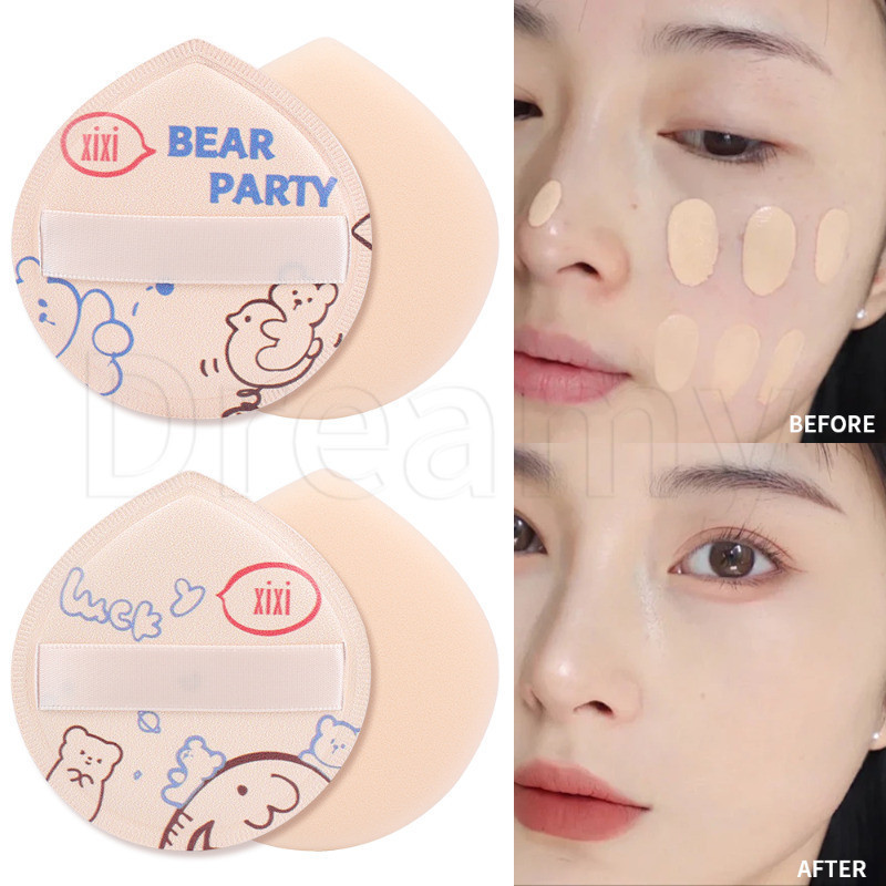 พัฟฟองน้ําแต่งหน้า อเนกประสงค์ แบบเปียก และแห้ง - Q-Elastic Softness - Powder Puff Combination Set - Xixi Bear Baby Milk Coffee Powder Puff - Liquid Foundation Beauty Egg - เครื่องมือแต่งหน้า