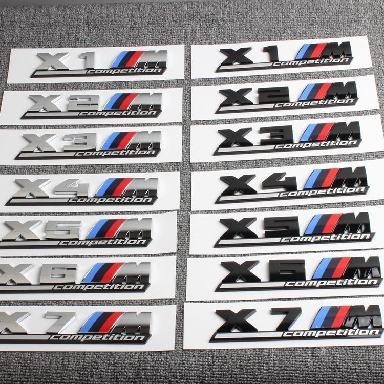 ป้าย BMW M รุ่นการแข่งขัน ป้ายรถ M Competition ป้ายท้าย ป้ายคำ M2 M3 M4 M5 M6 ป้ายหลัง X3M X4M X6M X
