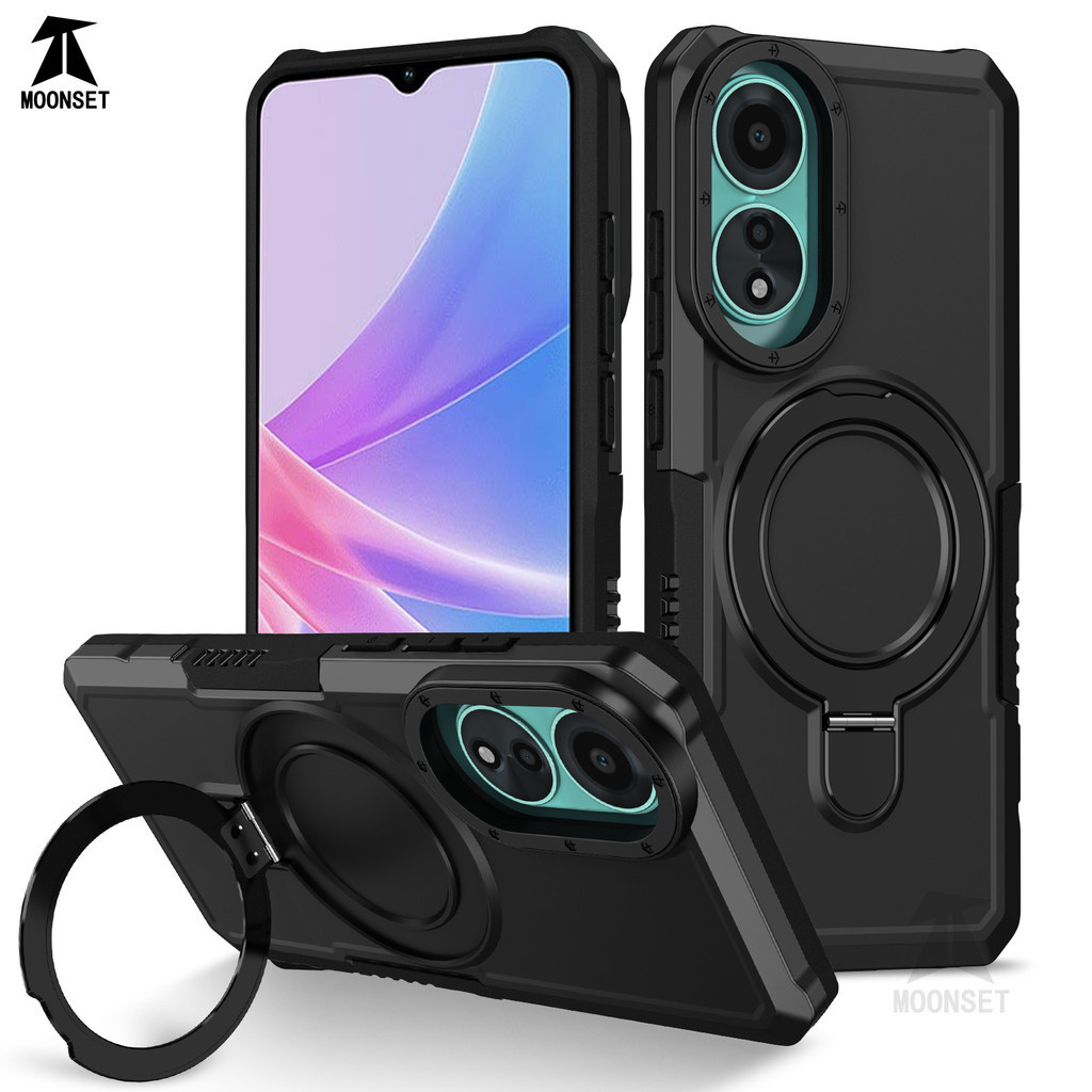 สําหรับ OPPO A78 5G / A58 4G กรณีแหวน Hard PC กลับ Soft TPU Edge ทหาร-เกรด Drop ป้องกันกันกระแทก Slim บางฝาครอบ