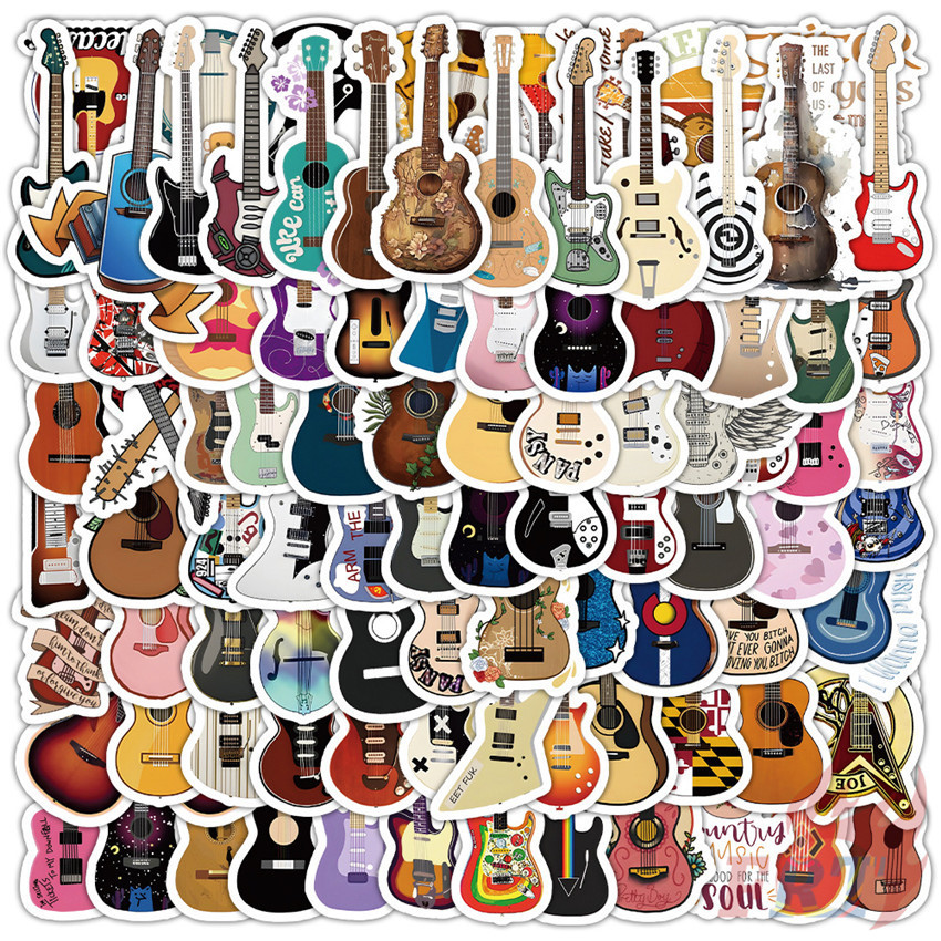 100Pcs/Set ❉ Guitar Bass Ukelele Mini Stickers ❉ DIY Fashion Waterproof Doodle Decals Stickers