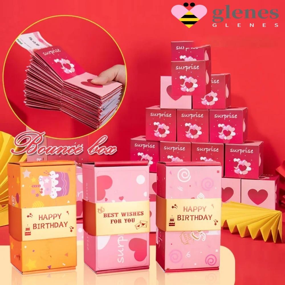 Glenes กล่องของขวัญเซอร์ไพรส์ ป๊อปอัพ เซอร์ไพรส์ สุดหรู แนวสร้างสรรค์ สําหรับใส่เงินสด คริสต์มาส