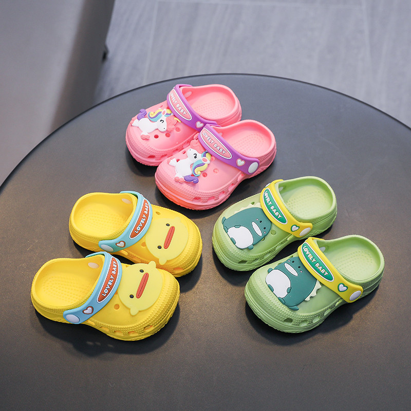 Cheerful Mario ไซส์ 13-20 การ์ตูน รูปสัตว์ รอบเท้าเด็ก นิ่ม กันลื่น รองเท้าหัดเดิน แฟชั่น ชายหาด รองเท้ารัดส้นเป็ดเด็ก