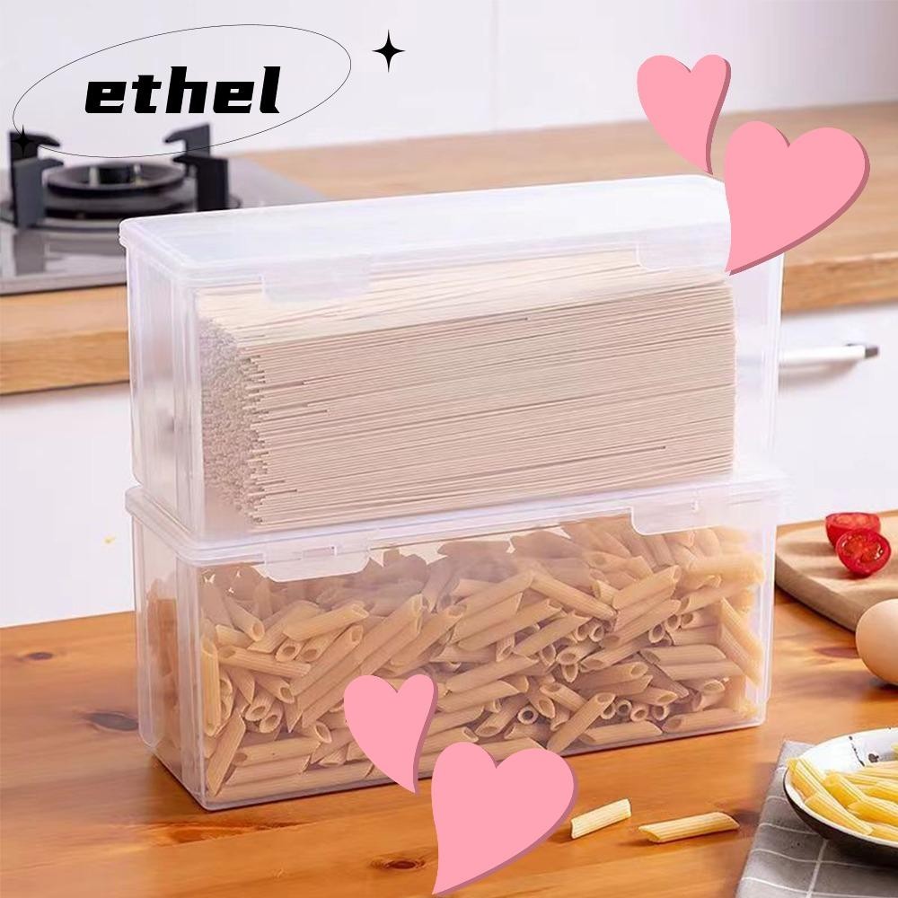 Ethel1 กล่องเก็บเส้นก๋วยเตี๋ยว พลาสติก ความจุขนาดใหญ่ พร้อมฝาปิด ใช้งานง่าย สําหรับบ้าน ห้องครัว ตู้เย็น 2 ชิ้น