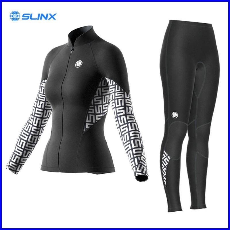 พร้อมส่ง SLINX สินค้าใหม่ เสื้อดําน้ํา 2 มม. กางเกงดําน้ํา ผ้านีโอพรีน อบอุ่น สองชิ้น เปิดด้านหน้า มีซิป ykk กางเกง เอวเชือก ออกแบบดี ดําน้ํา สําหรับผู้หญิง