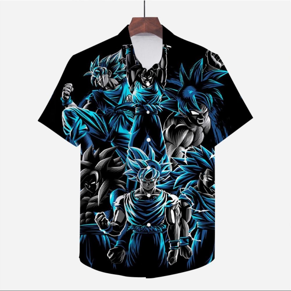 เสื้อเชิ้ต ขนาดใหญ่ พิมพ์ลายอนิเมะ Dragon Ball Z Y2k คุณภาพสูง แฟชั่นฤดูร้อน สไตล์สตรีท สําหรับผู้ชาย