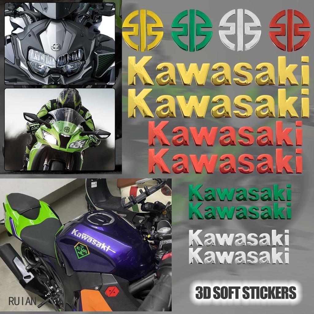 สติกเกอร์โลโก้ Kawasaki 3D ดัดแปลง สําหรับติดตกแต่งรถจักรยานยนต์ Kawasaki Ninja400 H2 H2SX ER-6N ZX4R Z900