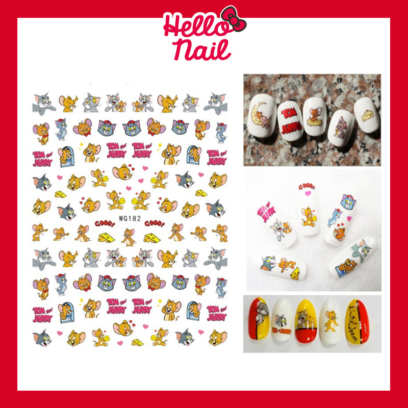 สติ๊กเกอร์ติดเล็บ 3D Tom & Jerry ทอม แอนด์ เจอร์รี่ สติ๊กเกอร์แต่งเล็บ Sticker สติ๊กเกอร์ น่ารัก อุปกรณ์ตกแต่งเล็บ