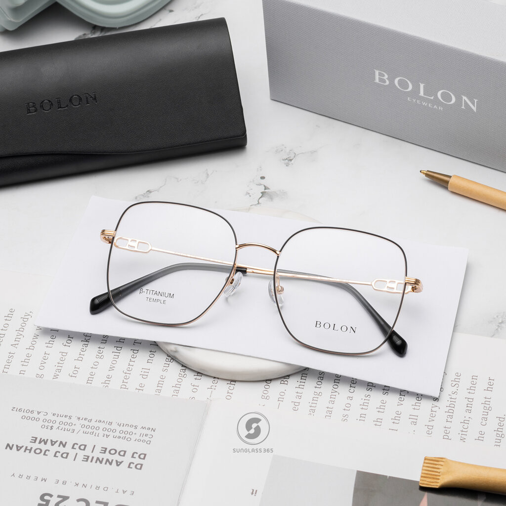 แว่นสายตา BOLON รุ่น BH7007 B12 Black / Gold โบลอน กรอบแว่น สายตาสั้น สายตายาว กรองแสง แท้  ส่งฟรี