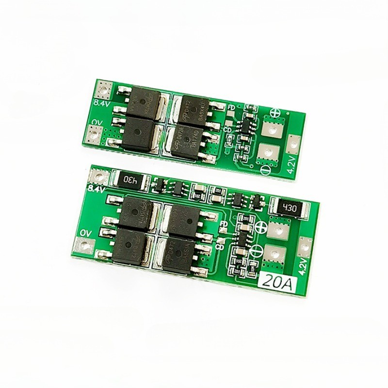 บอร์ดป้องกันแบตเตอรี่ลิเธียม 2S 20A 7.4V 8.4V 18650 BMS