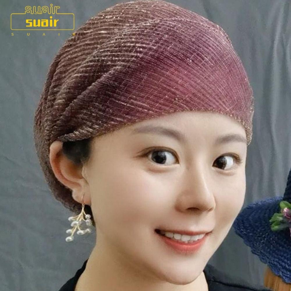 Suair หมวกผ้าโพกหัว, ผ้าคลุมศีรษะ ระบายอากาศ หรูหรา, แฟชั่น ลูกไม้ มุสลิม ฤดูร้อน หมวกคลุมผม ผู้หญิง