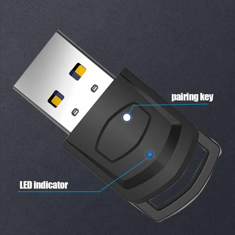 Wireless Headset Receiver USB Dongle Audio Adapter For PS5 PS4 Game Console
