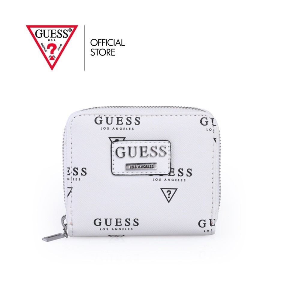 GUESS กระเป๋าผู้หญิง รุ่น SV785555 MEADE SLG SMALL ZIP AROUND สีขาว กระเป๋าสตางค์