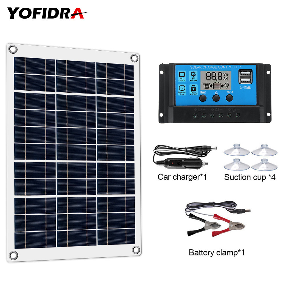 100w แผงพลังงานแสงอาทิตย์ชุด 30A-100A Controller อเนกประสงค์สําหรับโทรศัพท์มือถือรถเรือฉุกเฉินชาร์จบอร์ด Caravan Van