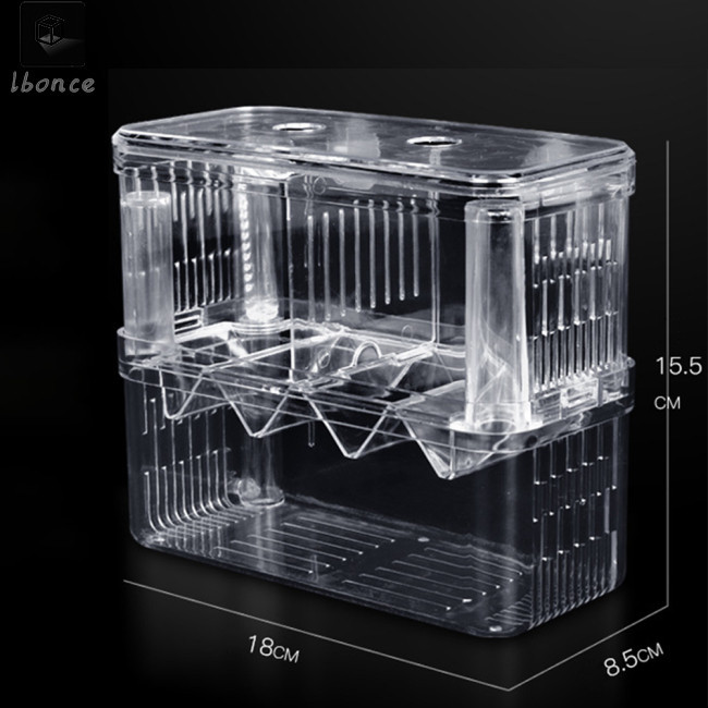 เมก้าเซล! 3 ขนาด Double-layer Clear Fish Breeding Isolation Box Aquarium Fish Tank Hatching Incubator Fish House