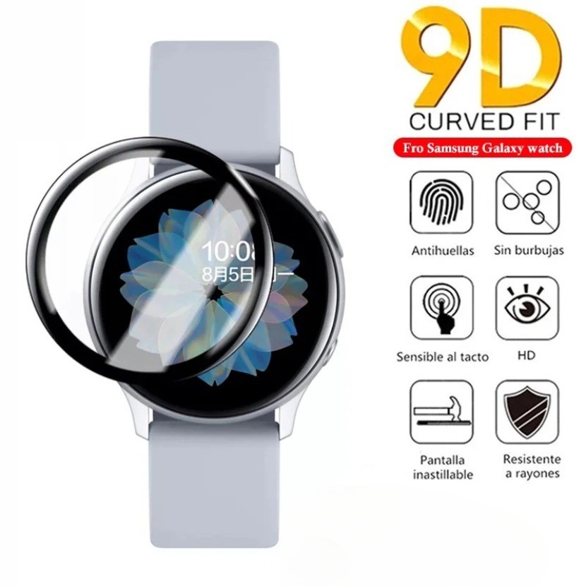 ฟิล์มกันรอยหน้าจอ 9D นิ่ม โค้ง สําหรับ Samsung Galaxy Watch 4 5 Pro 45 มม. 46 มม. Galaxy Watch Active 4 2 40 มม. 44 มม.