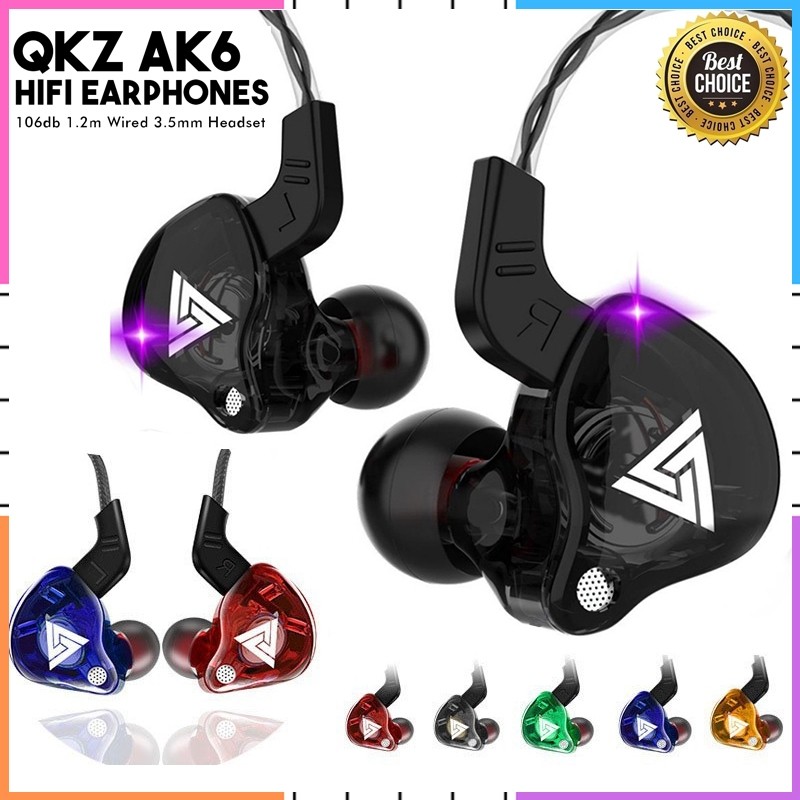 พร้อมสต็อกQKZ Ak6 ของแท้หูฟังแบบมีสาย Hi-Fi Bass หูฟังที่ถอดออกได้สายกีฬาชุดหูฟังสําหรับเล่นเกมพร้อม